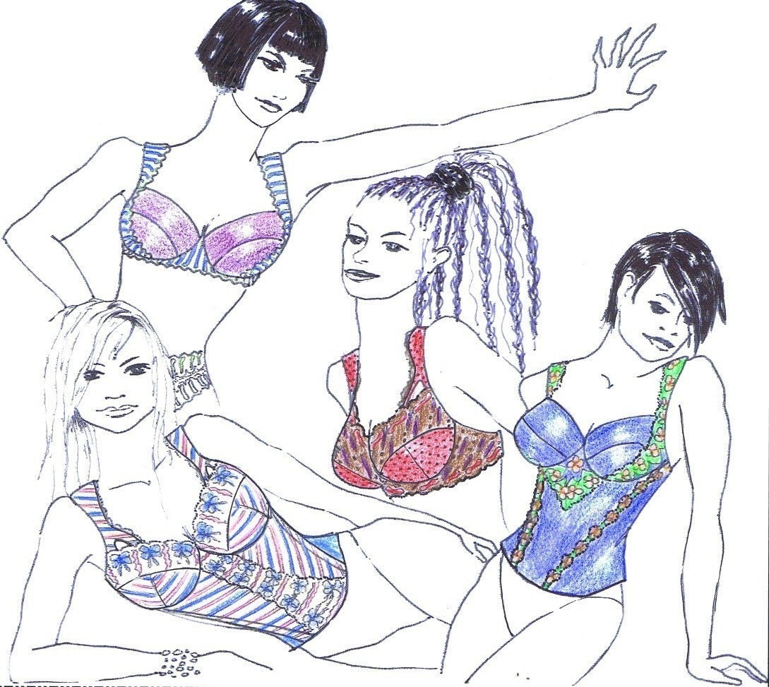 Sewing pattern CUPL16 for E F G big cups Bra & Bustier
