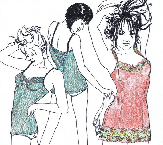 Sewing Pattern O2 for 2 UNDERSLIPS fitted or underwired