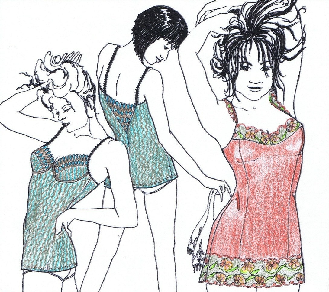 Sewing Pattern O2 for 2 UNDERSLIPS fitted or underwired