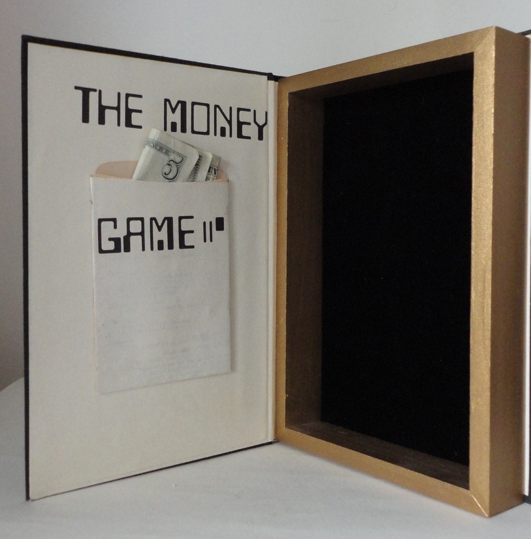 Hollow Book THE MONEY GAME Keepsake Box from Vintage Book Cover Adam Smith Safe Stash Box Groomsman Wedding Party Favor Gift