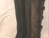 Leather Steampunk Boots Goth LARP Medieval Renaissance Moccasins Pirate Boots Custom Handmade by Debbie Leather