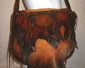 Artisan Made Leather Handbag Deerskin Purse Distressed Colored Designer Deerskin Bag  "TIGER BAG"  Handmade by Debbie Leather