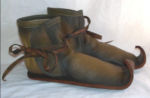 Artisan Made Leather Fairy Shoes Renaissance Boots Woodlands Faerie Custom Shoes Handmade by Debbie Leather