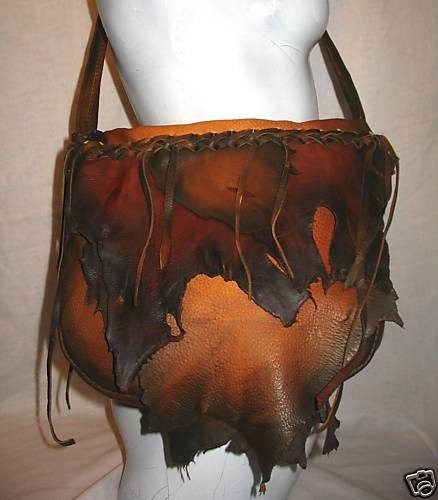 Artisan Made Leather Handbag Deerskin Purse Distressed Colored Designer Deerskin Bag  "TIGER BAG"  Handmade by Debbie Leather