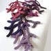 Crocheted Art Scarf: Petite Enchanted Forest Lariat Women Crocheted Scarf Statement Neckware in Plum Mist