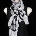 Nuno felted scarf - Black and White