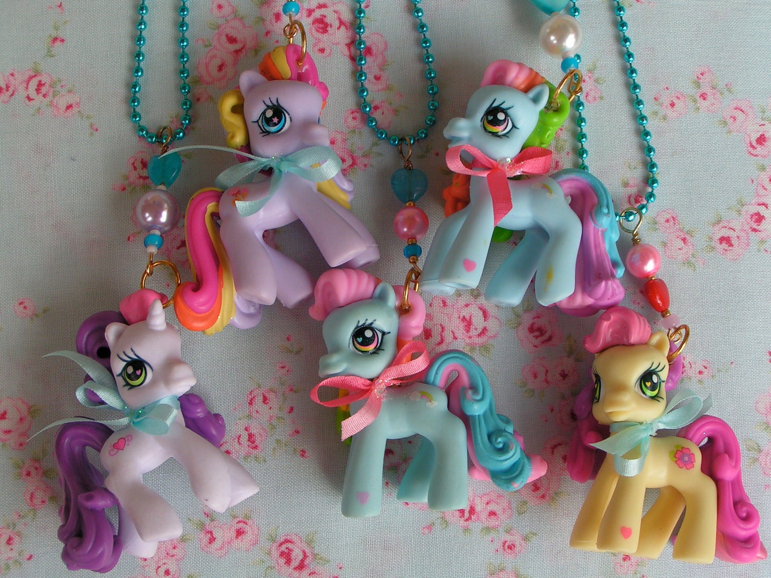 RESERVED for Ashley.....SALE....TWO.Little Pet Shop Pony Necklaces...handmade and ooak