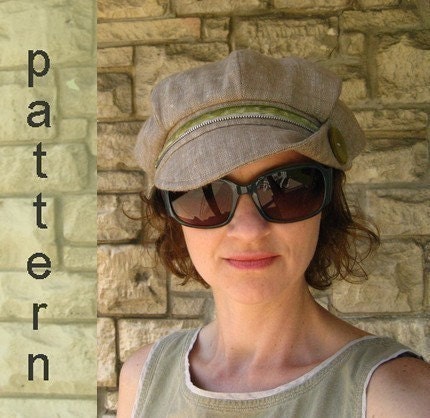 Linen Flip Brim Newsboy Hat  Sewing Pattern
