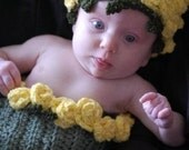 Crochet Bouquet of Baby Roses Cocoon and Rose Hat Crochet Pattern pdf 120