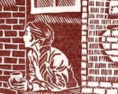 REFRESHING linocut print