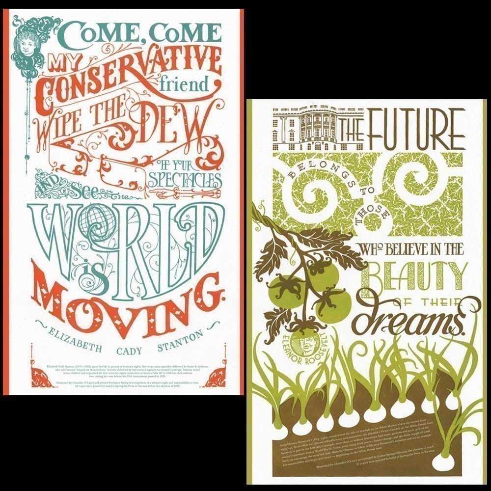 FEMINISTS set of 6 oversized postcards