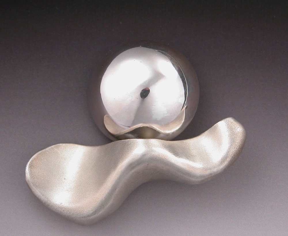 Brooch in Sterling Silver Fold Formed and Dapped Moon over Spencers Butte