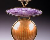 Charoite Mokume Gane pendant 18 karat gold  OUTER LIMITS