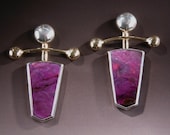 Sugilite Earrings in Sterling Silver and 14 karat Gold KEYSTONE GODDESS