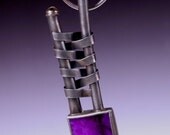 Gel Sugilite Pendant in Sterling Silver with 14 karat gold JACOBS LADDER