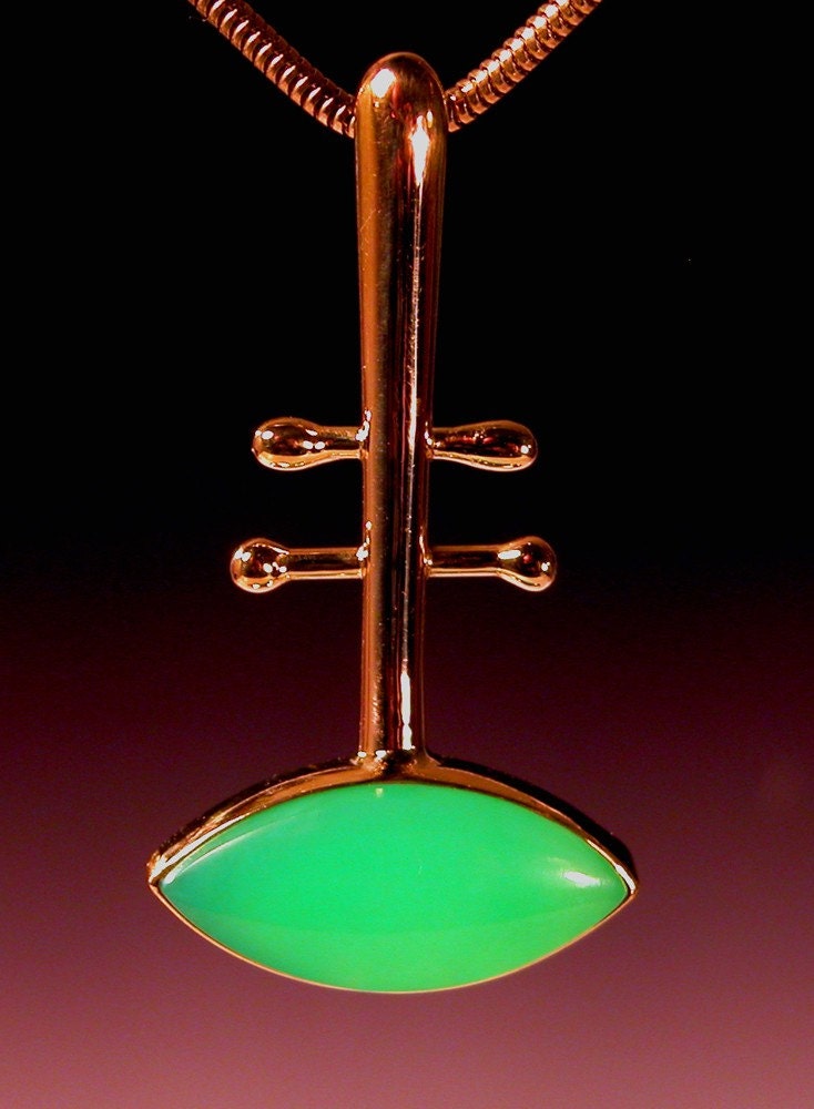 Chrysoprase Pendant in 18 karat gold  FUTURAMA