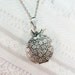 Silver Locket Necklace - Round Locket - Flower Daisy Bird - Valentine's Day Wedding Birthday Bridesmaids