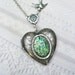 Silver Locket Necklace - ORIGINAL Celtic Love Locket - Silver Heart Locket - by BirdzNbeez - Mother's Day Emerald Wedding Anniversary