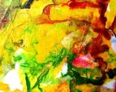 Abstract ACEO Painting Original -  Yellow Spring Garden