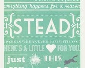 Story of Us custom made 8 1/2 x 11 frame-able typography print