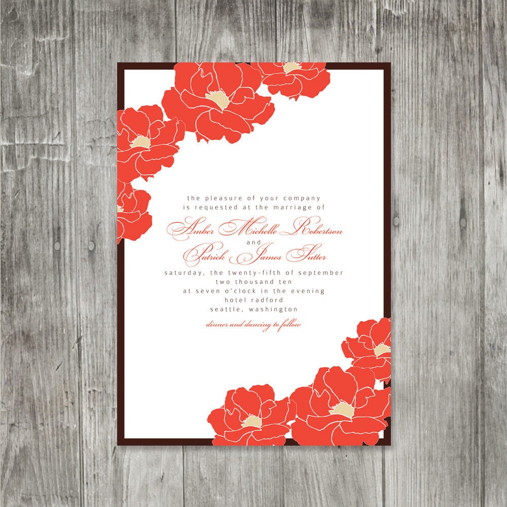 Poppy Blossom Wedding Invitation