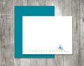 Fancy Feather Personalized Flat Notecard