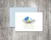 Bird Nest Baby Thank You Cards