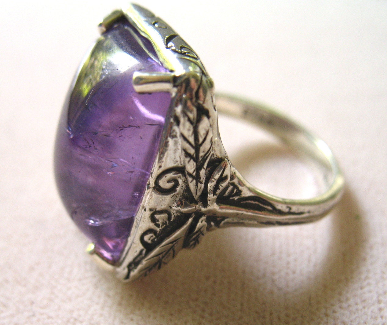 Dragonfly Ring- Amethyst and Sterling