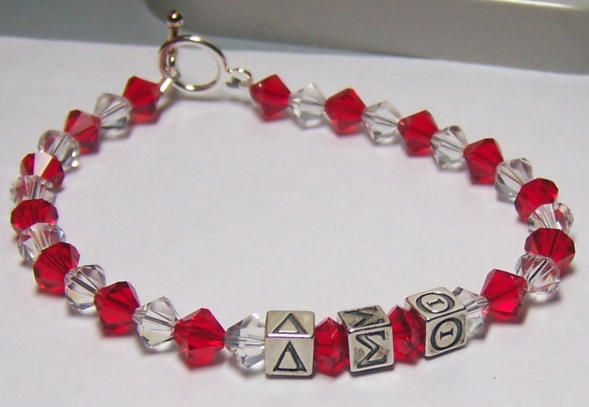 Delta Sigma Theta Bracelet by Beadnista on Etsy