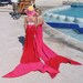 Girls Pink Mermaid Tail Towel / Beach Towel / Great Gift / Pretend play