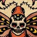 Old School Tattoo Art Death MOTH Skull Print 8 x 10