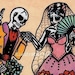 Dia de los Muertos WEDDING COUPLE Day of the Dead Art Print 8 x 10