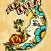 Old School Tattoo Art Print Loteria El SOL & LA LUNA 5 x 7 Set