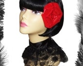 Large PVC Rose Hair Flower, Gothic, Rockabilly, in red, white, Pink or black