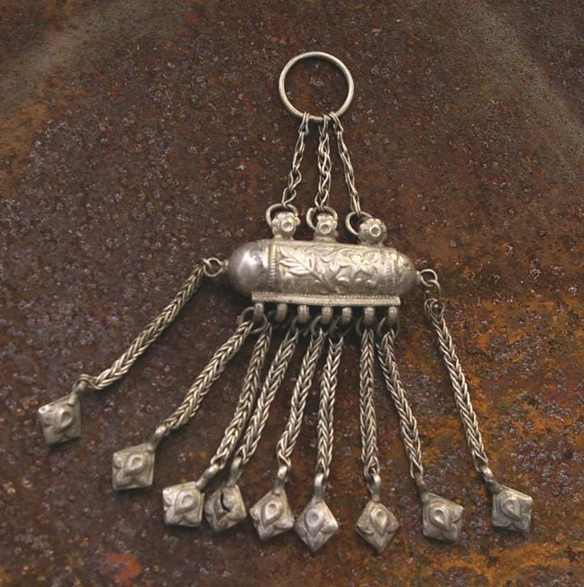 Afghanistan- Antique Silver Prayer Box Pendant, Item 10