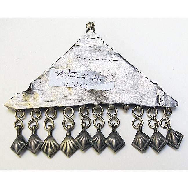 Vintage Baluchi Pendant: Afghanistan, Taweez Triangle with Dangles, 58