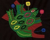 Mola Tree Frog - SALE - Superbly Hand Sewn Kuna Indian Applique