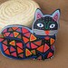 Exquisite Mola Cat Pillow - Hand Sewn Reverse Applique
