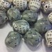 2 Gray with Gray Detail Cutesy Owl Hanpainted Porcelain Beads