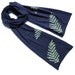 Fern Print Jersey Cotton Scarf (Navy)