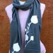 Poppy Print Jersey Cotton Scarf (Asphalt)