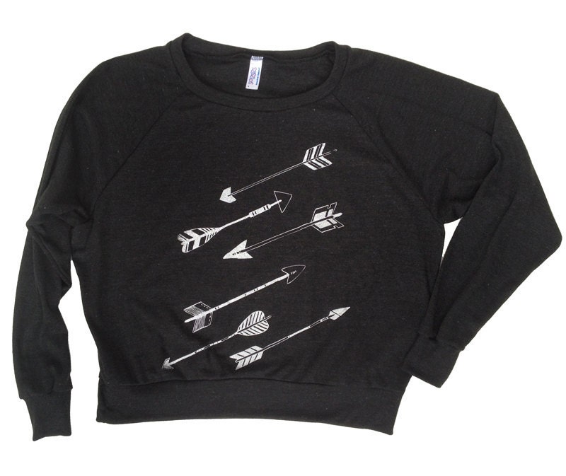 Vintage Arrow longsleeve  triblend pullover (heather black)