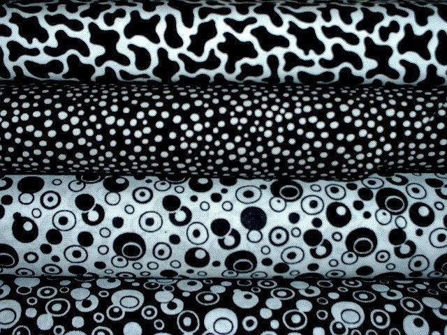 Black And White Fabric Fat Quarter Bundle Patterns Material Textiles Quilting Sewing Cotton