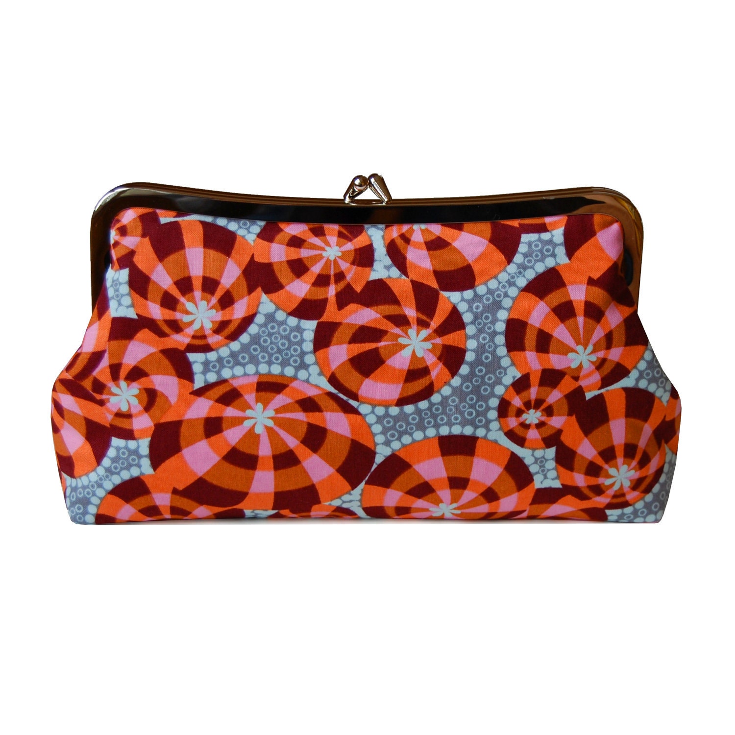 Umbrellas on a rainy day clutch purse