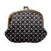 Coin purse in space invader gingham on black