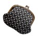 Coin purse in space invader gingham on black
