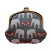Coin purse with elephants and umbrellas on gray