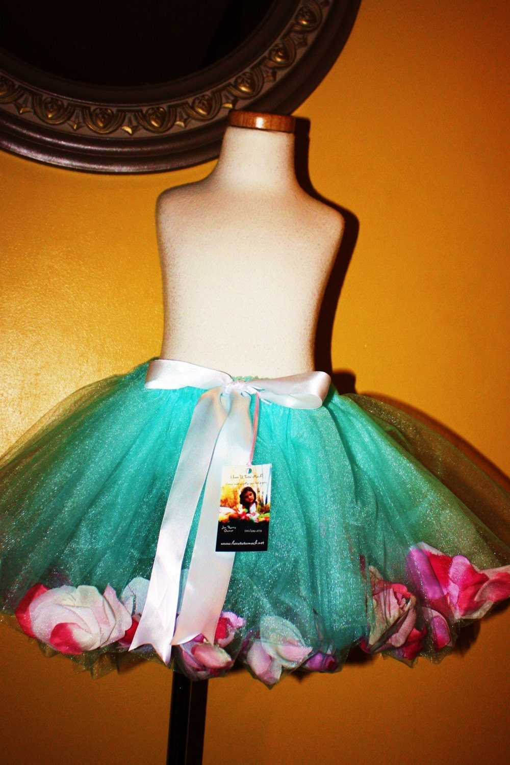 Aqua love petal filled tulle tutu skirt for girls toddler and teens....ballet,dress up or wedding....