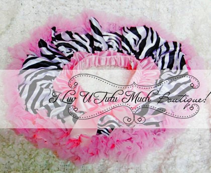Sale.......Ready to ship Lt. Pink  and Zebra Print Pettiskirt sz  1 to 3 yrs old