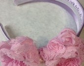 Baby pink and lavender headband for little girls